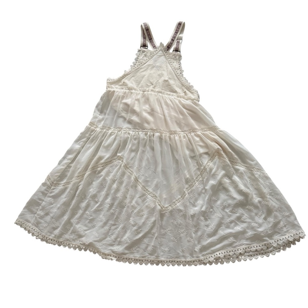 Women Bib Overall Babydoll Pinafore Embroidered Lace Straps Suspender Dress - Picture 12 of 16